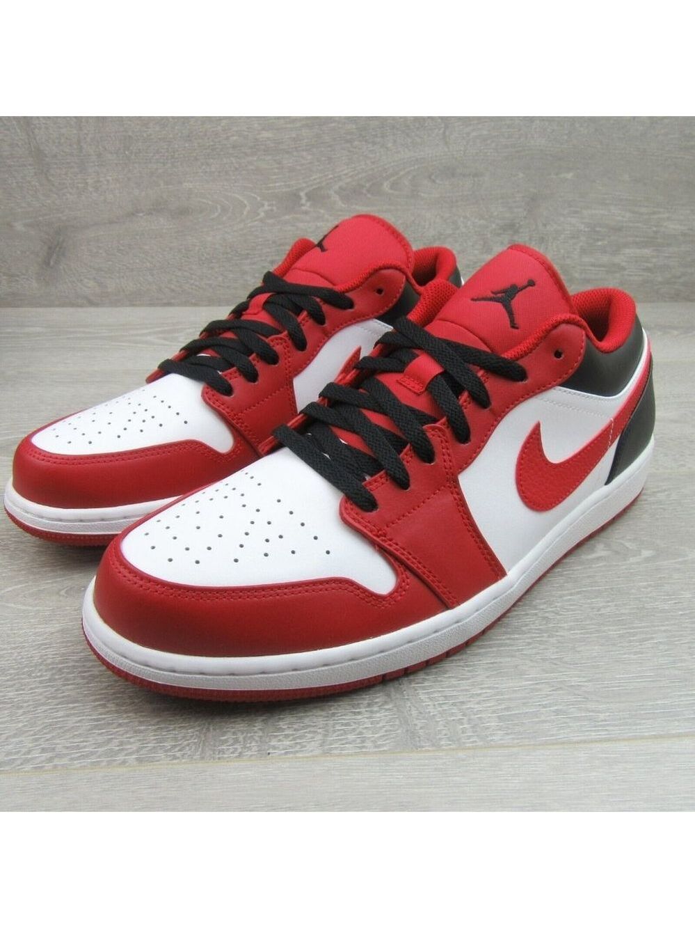 Air Jordan 1 Low Bulls Black Gym Red Shoes Mens Size 13 NEW - Picture 4 of 14